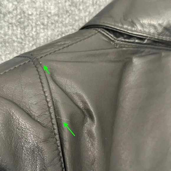 Vintage 80s Leather Ranch Jacket Womens 2 / Small Black Cropped Boxy Glam Rock - Picture 9 of 16